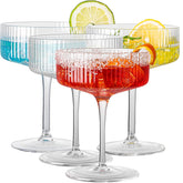 wookgreat vintage art deco coupe glasses ripple ribbed design