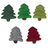 Wool Felt Christmas Tree Shapes 3.5 inch tall red and green set of 3