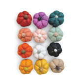Wool Felt Pumpkins dark orange 1.75in wide by 1.5in tall