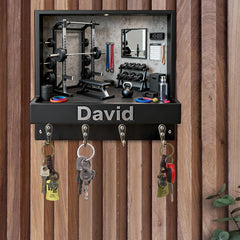Durable wooden key rack by Workout Champ entryway