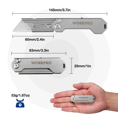 WORKPRO Mini Box Cutter Quick Open Axis Lock
