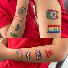 Unisex soccer fan tattoos suitable for gifting