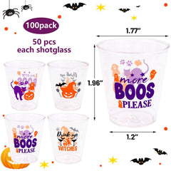 Clear plastic 1.5 oz cups for Halloween parties