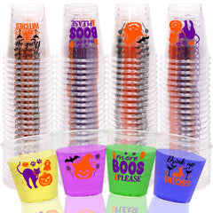 Two-sided pumpkin and witch designs on WorldBazaar glasses