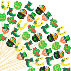 5.3 inch St Patrick's Day toothpicks bamboo wood