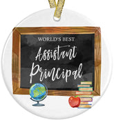 worlds-best-assistant-principal-ever ceramic christmas ornament front view