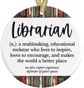 worlds best librarian definition ornament 3 inch ceramic