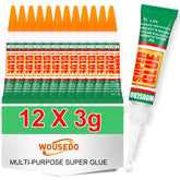 individual 12-tube pack of WOUSEDO 12 X 3g super glue