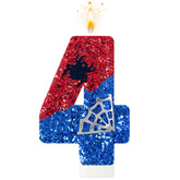 WQINX spider birthday candles red and blue on cake