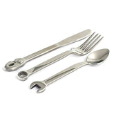 WRENCHWARE large 3-piece silverware set tool fork knife spoon