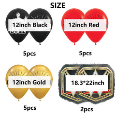 Fifteen 12 inch latex balloons in three styles