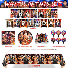 Wrestling Birthday Supplies plastic tablecloth