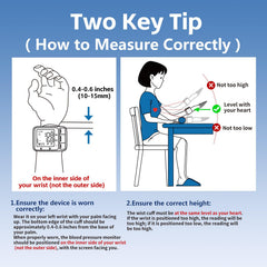 AAA batteries included for Wrist Blood Pressure Monitor