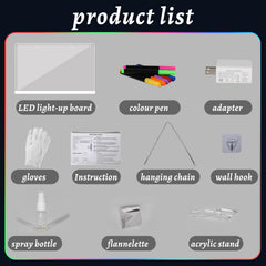 Edge detail of acrylic LED Drawing Board with Colors