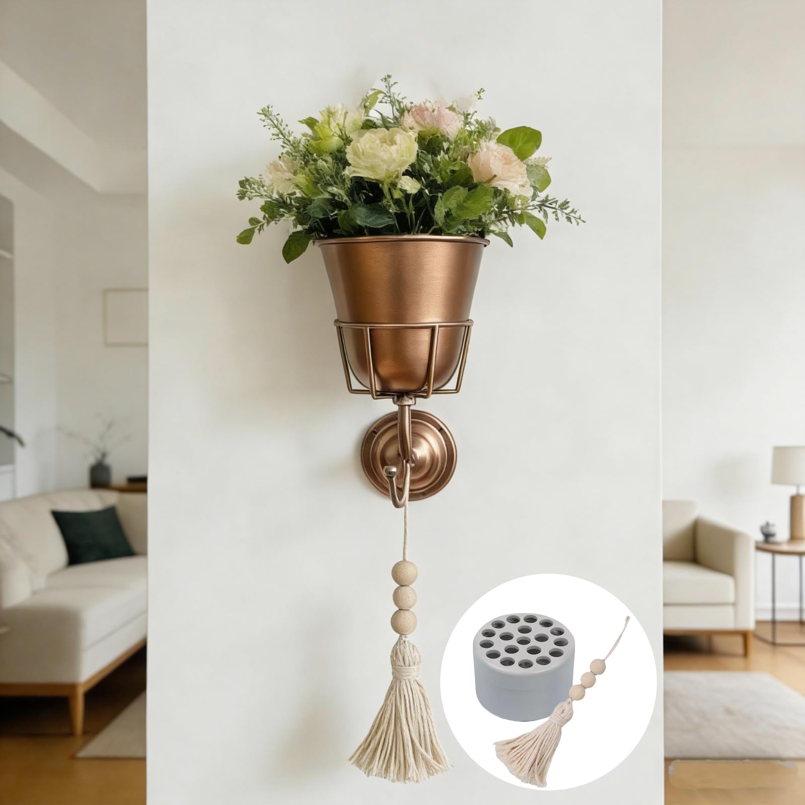 WRYLCYH wall vase metal wall planter mounted indoors