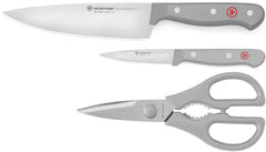 WÜSTHOF Gourmet Grey 3-Pc Kitchen Essentials Set 6 inch Chef's Knife