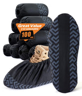 X-Large 100 Pcs Shoe Covers in black