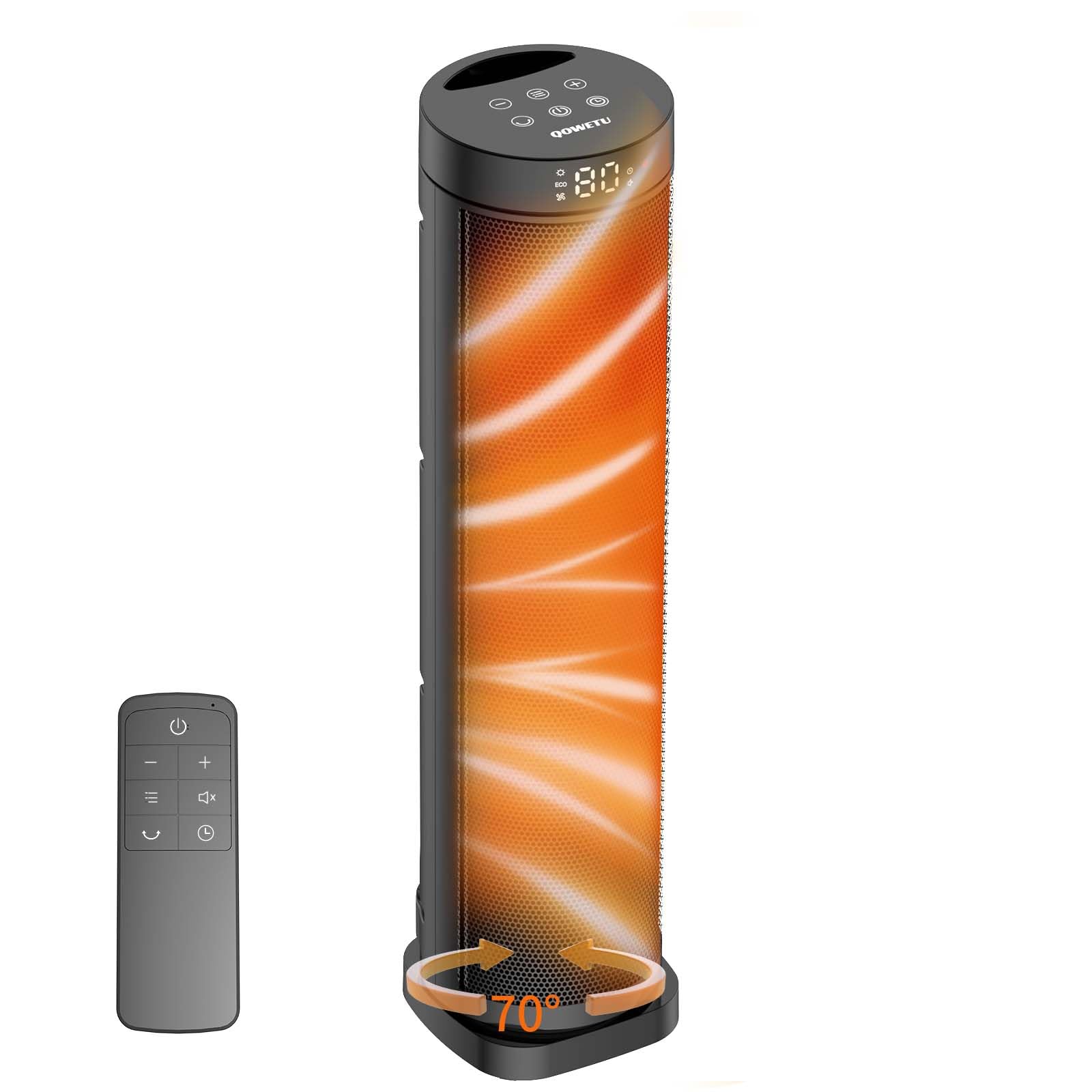 X-Large Space Heater 1500W thermostat front view