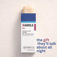 XANDLE novelty candle packaging close up