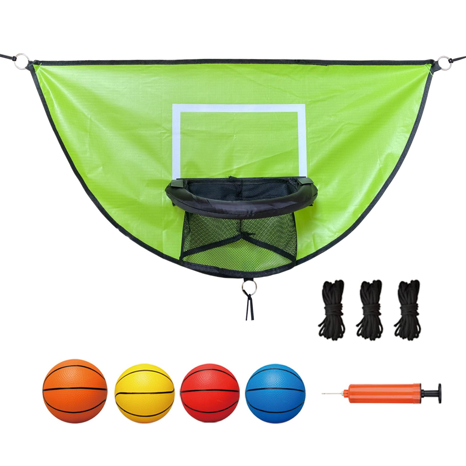 XATAMIO trampoline basketball hoop backboard green
