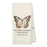 XBBMGG Butterfly Kitchen Towels beige color closeup