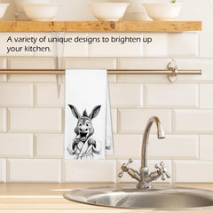 XBBMGG Funny Donkey Kitchen Towels 16x24 inches folded