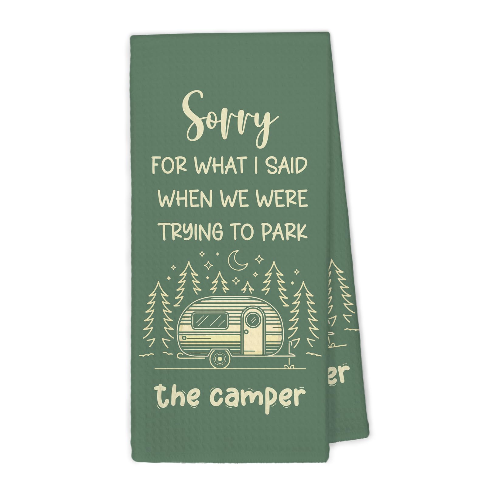 XBBMGG kitchen towels green camper design 16x24 inches