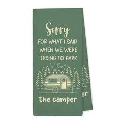 XBBMGG kitchen towels green camper design 16x24 inches