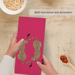 xbbmgg maximalist leopard decorative towel 16x24