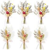 xin's convey Mini Dried Flower Bouquet Set of 6 pink mini bouquet close up