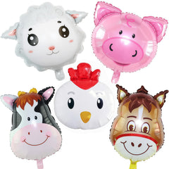 XLENGO farm animal balloons 5 pack cow donkey sheep pig chicken