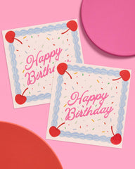 napkins 2 ply cake snacks 25 pack design rainbow sprinkles cherries