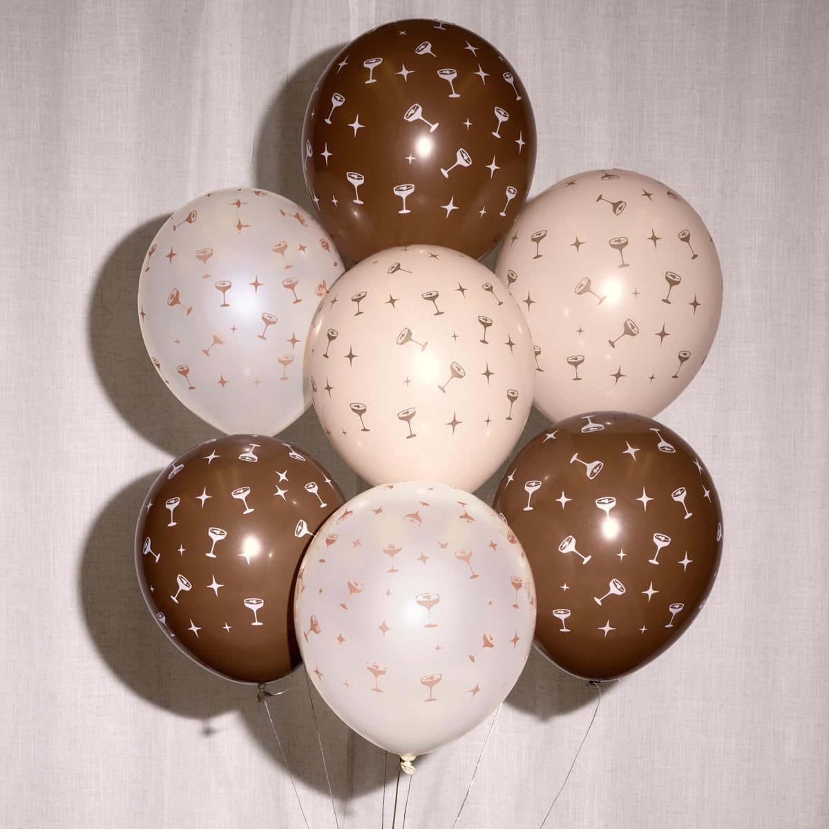 xo-fetti brown espresso martini latex balloons 12in 24pk