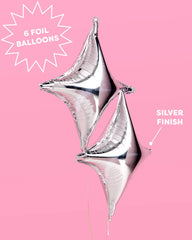 two 26 inch silver sparkle balloons