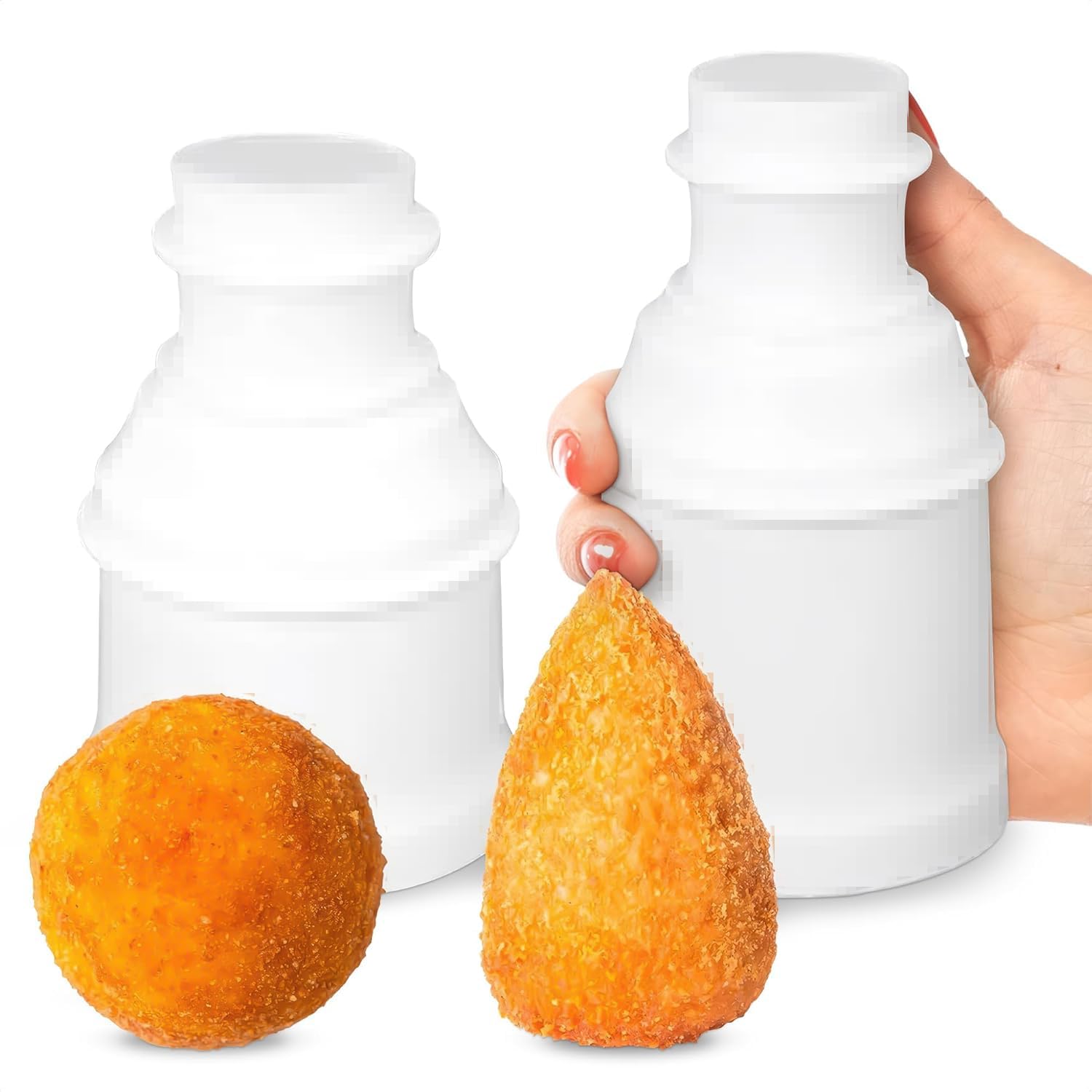 xoelle onigiri mould two piece cone and sphere shapes
