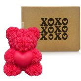 XOXO Rose Bear Candle in decorative gift box