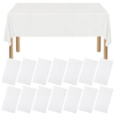 xozeooeu 15 pack white tablecloth 55x108 inch for rectangle tables