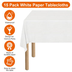 3-ply disposable tablecloth with plastic backing