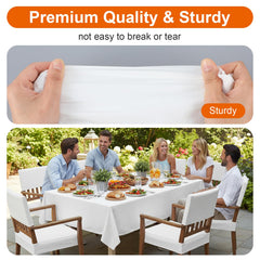 white paper tablecloth 15 pack for rectangle tables