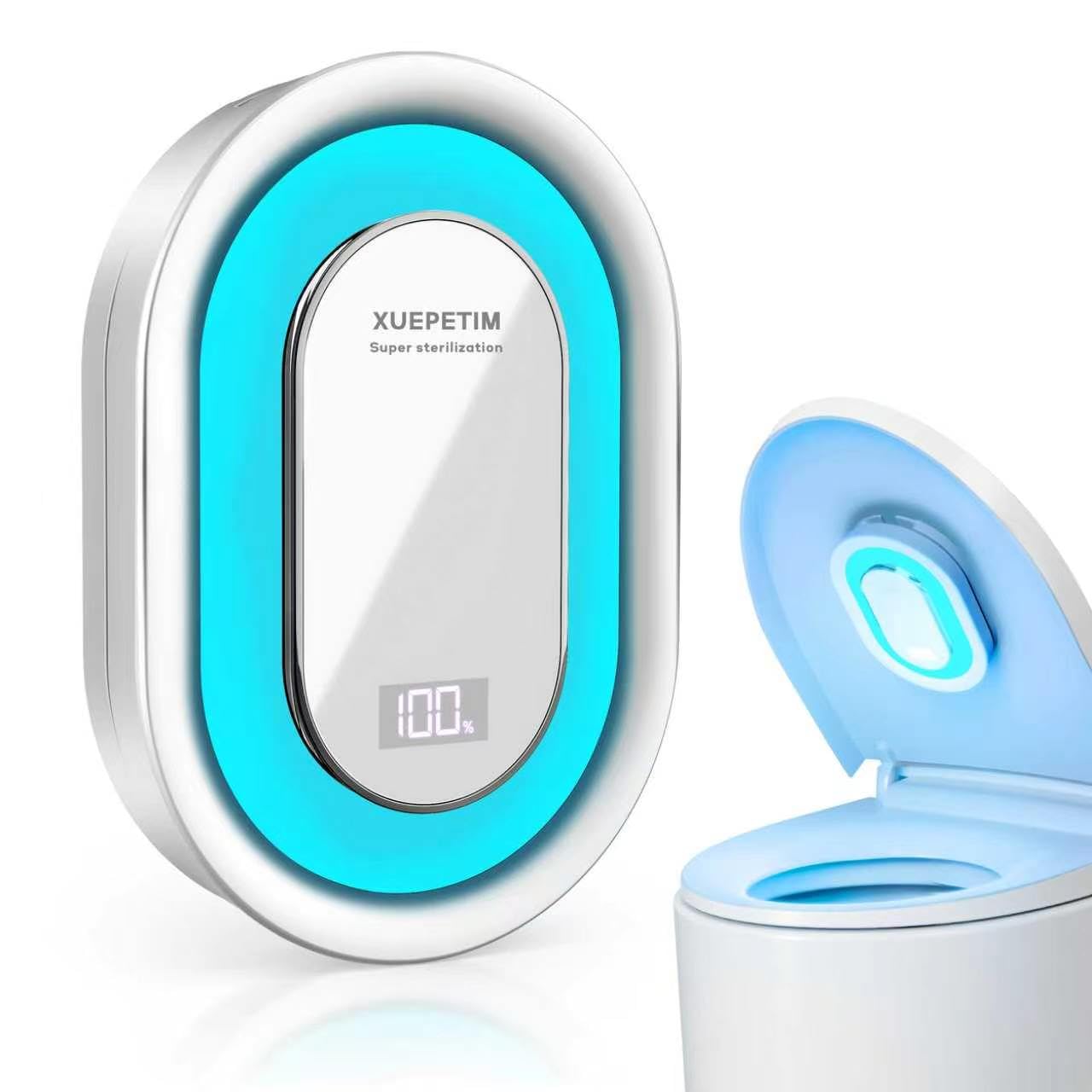 XuEpeTim smart toilet UV-C sanitizing system installed under toilet lid
