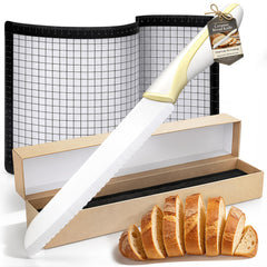 XUNWKONGG bread knife ceramic serrated blade 7.6 inch