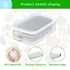Three-layer stackable deli meat container for fridge