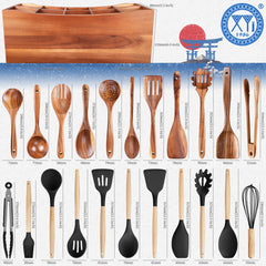 Acacia wood kitchen organizer by XYJ