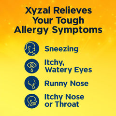 Xyzal 24 Hour Allergy Relief Medicine bottle label