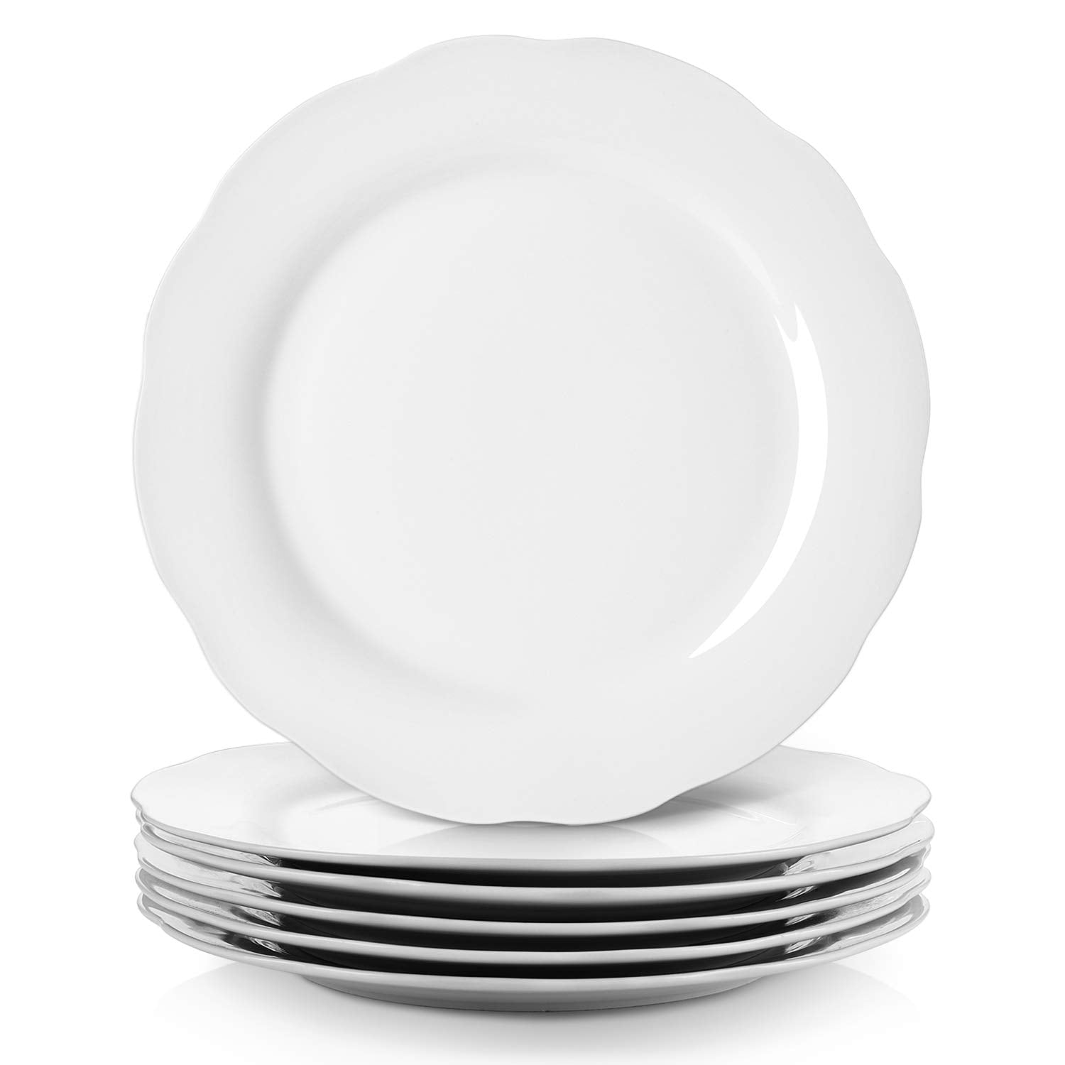 Y YHY ceramic dinner plates 10.6 inch 6-piece set off-white