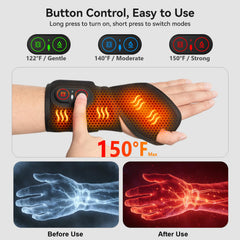 Hand and wrist pain relief heating pad with massage