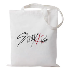 Yanmzmin Stray Canvas Tote Bag reverse view with Stray logo