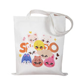 Yanmzmin Stray Canvas Tote Bag front view with characters