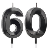 YEAAGE Black Number 60 Candles on cake