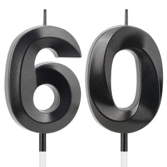YEAAGE Black Number 60 Candles on cake